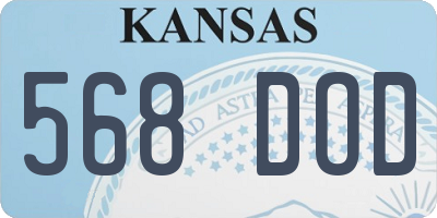 KS license plate 568DOD