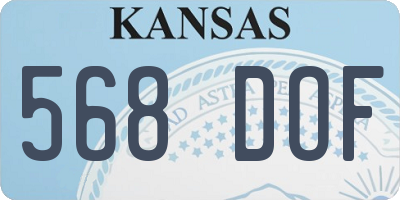 KS license plate 568DOF