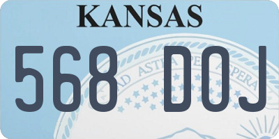KS license plate 568DOJ