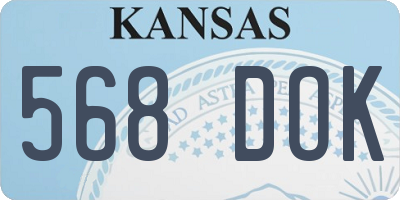 KS license plate 568DOK