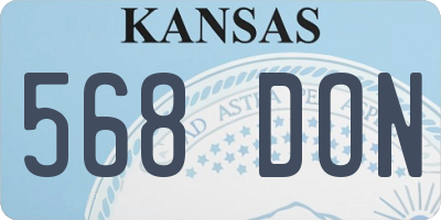 KS license plate 568DON