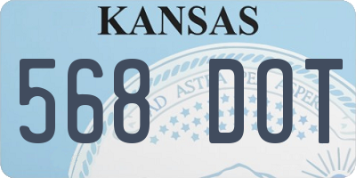 KS license plate 568DOT