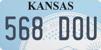 KS license plate 568DOU