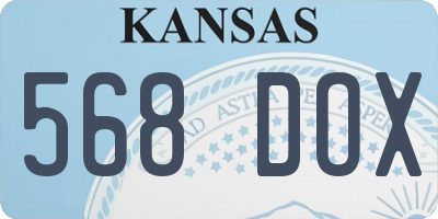 KS license plate 568DOX