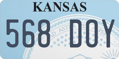 KS license plate 568DOY