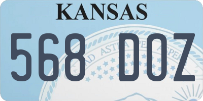 KS license plate 568DOZ
