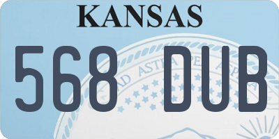 KS license plate 568DUB