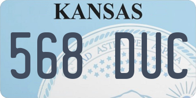 KS license plate 568DUC