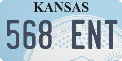 KS license plate 568ENT