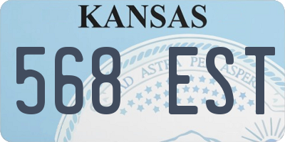 KS license plate 568EST