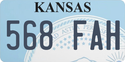 KS license plate 568FAH