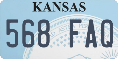 KS license plate 568FAQ