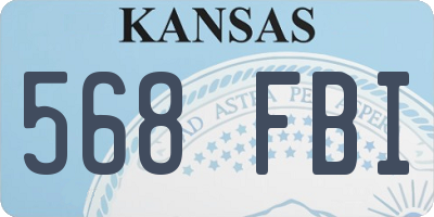 KS license plate 568FBI