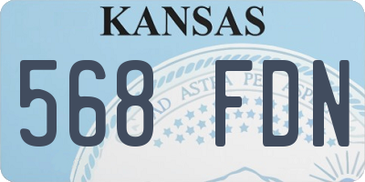 KS license plate 568FDN