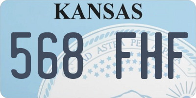 KS license plate 568FHF