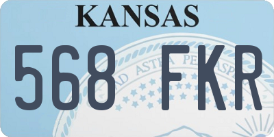 KS license plate 568FKR