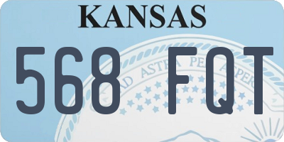 KS license plate 568FQT