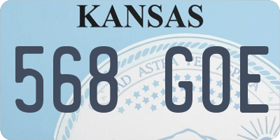 KS license plate 568GOE