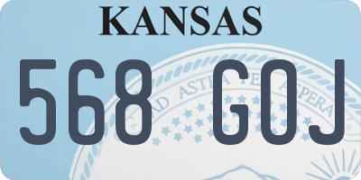 KS license plate 568GOJ