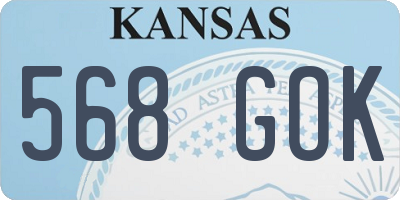 KS license plate 568GOK