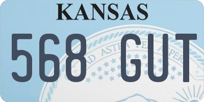 KS license plate 568GUT