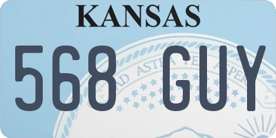 KS license plate 568GUY