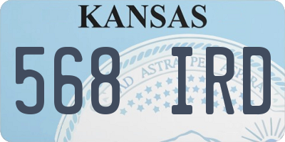 KS license plate 568IRD