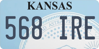 KS license plate 568IRE