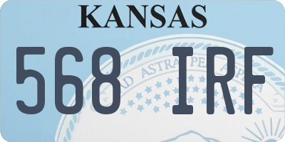 KS license plate 568IRF