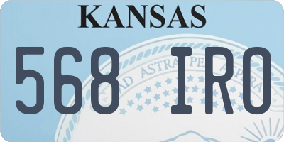 KS license plate 568IRO