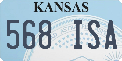 KS license plate 568ISA