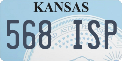 KS license plate 568ISP