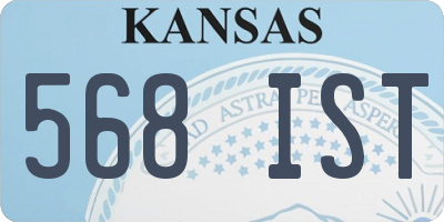 KS license plate 568IST