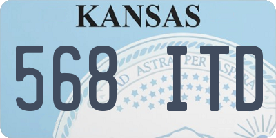 KS license plate 568ITD