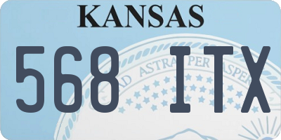 KS license plate 568ITX