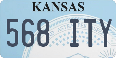 KS license plate 568ITY