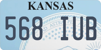 KS license plate 568IUB