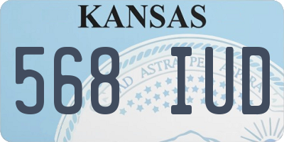 KS license plate 568IUD