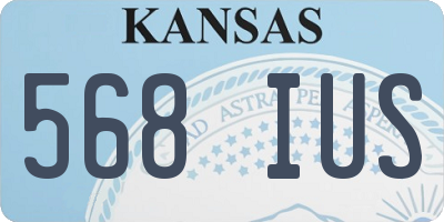 KS license plate 568IUS