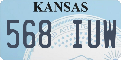KS license plate 568IUW