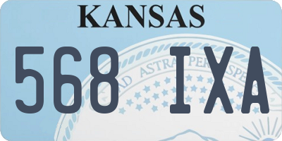 KS license plate 568IXA