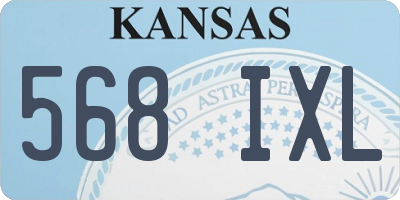 KS license plate 568IXL