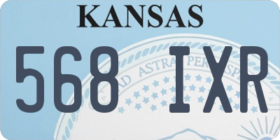 KS license plate 568IXR