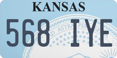 KS license plate 568IYE