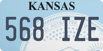 KS license plate 568IZE