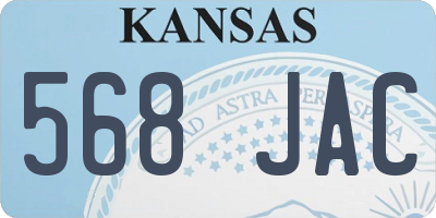 KS license plate 568JAC
