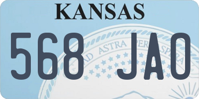 KS license plate 568JAO