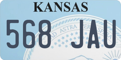KS license plate 568JAU