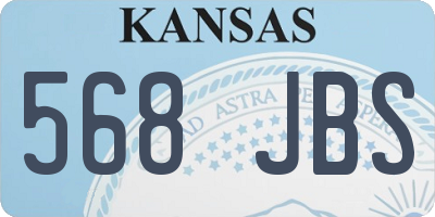 KS license plate 568JBS