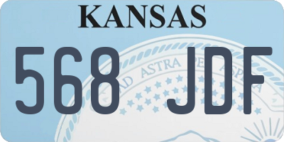 KS license plate 568JDF